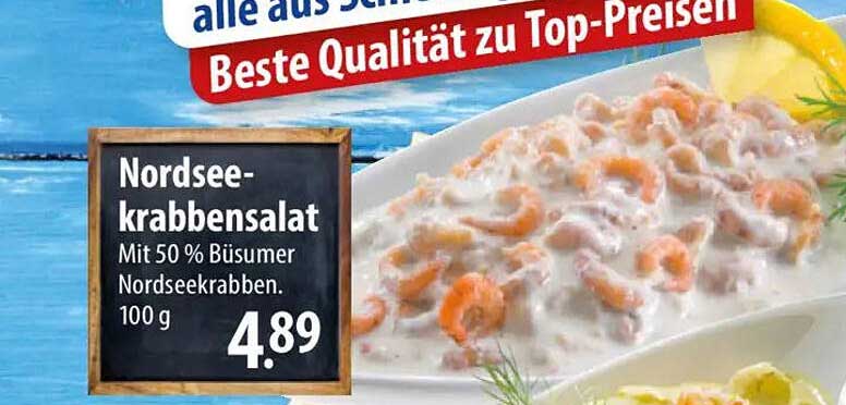Nordseekrabben-Salat Mit 50 % Büsumer Nordseekrabben, 100 G Angebot bei ...