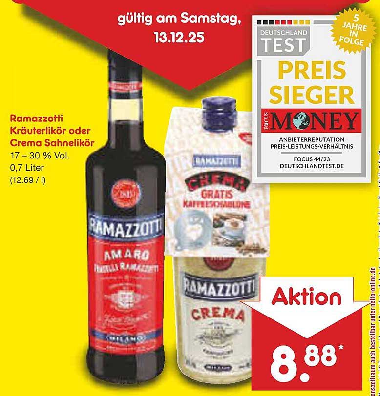 Luxus Ramazzotti Angebot Netto Ebenbild
