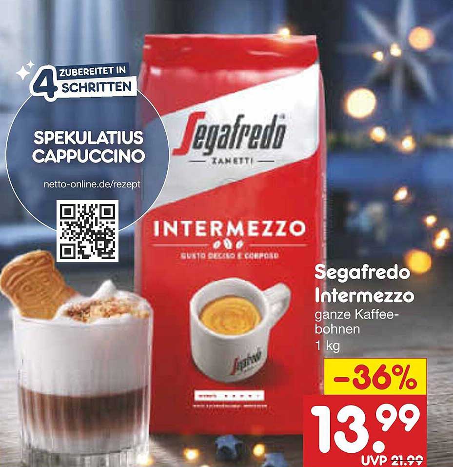 Segafredo Intermezzo ganze Kaffeebohnen 1 kg