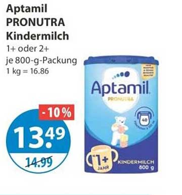 Aptamil PRONUTRA Kindermilch 1+ oder 2+ je 800-g-Packung