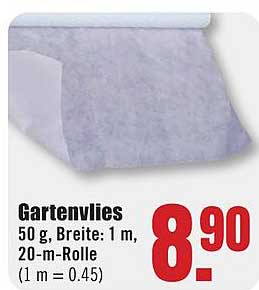 Gartenvlies 50 g, Breite: 1 m, 20-m-Rolle