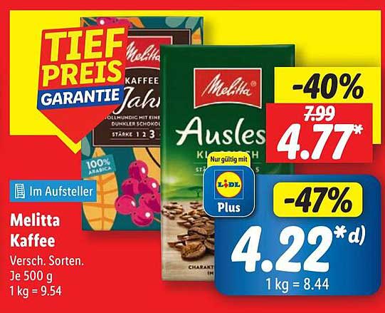 Melitta Kaffee – verschiedene Sorten 500 g