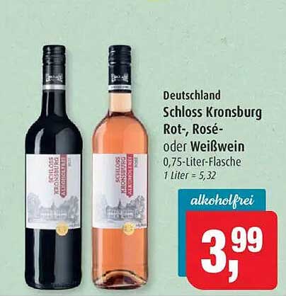 Schloss Kronsburg Rot-, Rosé- oder Weißwein 0,75-Liter-Flasche