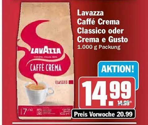 Lavazza Caffè Crema Classico oder Crema e Gusto 1.000 g Packung