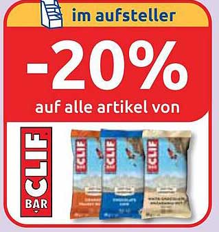 -20% auf alle Artikel von CLIF