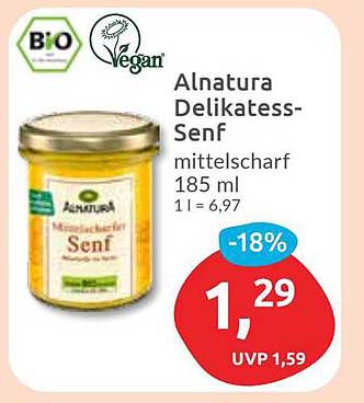 Alnatura Delikatesse-Senf mittelscharf 185 ml