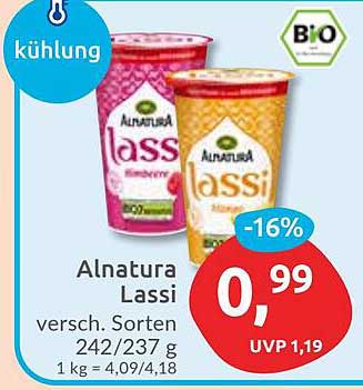 Alnatura Lassi verschiedene Sorten 242/237 g