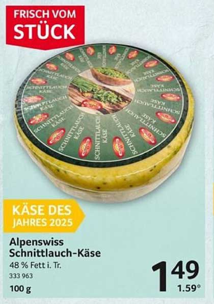 Alpenswiss Schnittlauch-Käse - Käse des Jahres 2025