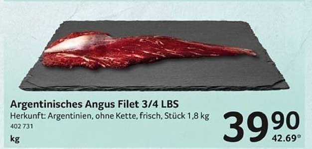 Argentinisches Angus Filet 3/4 LBS