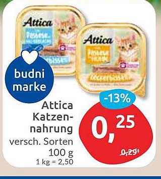 Attica Katzennahrung - verschiedene Sorten 100 g