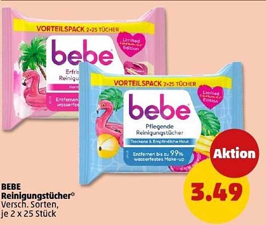 BEBE Reinigungstücher - Vorteilspack 2 x 25 Stück