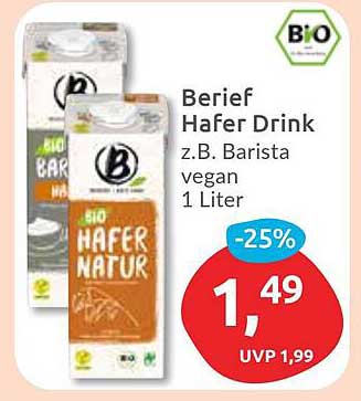 Berief Hafer Drink z.B. Barista vegan 1 Liter