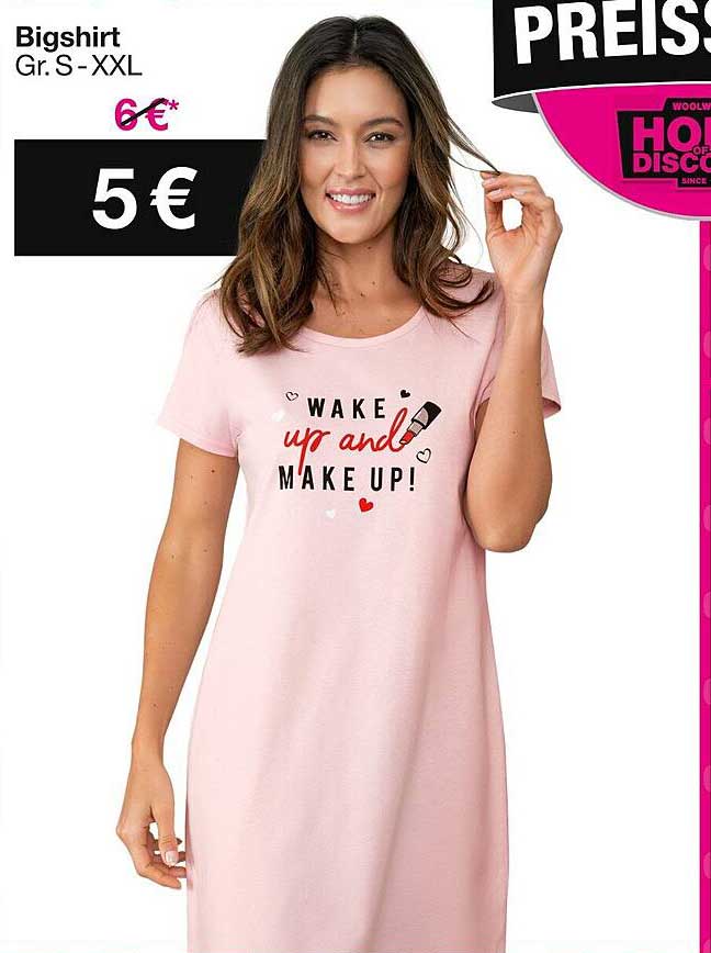 Bigshirt Gr. S-XXL - Wake up and MAKE UP!