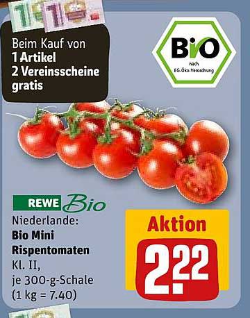Bio Mini Rispetomaten 300-g-Schale - Angebot bei REWE
