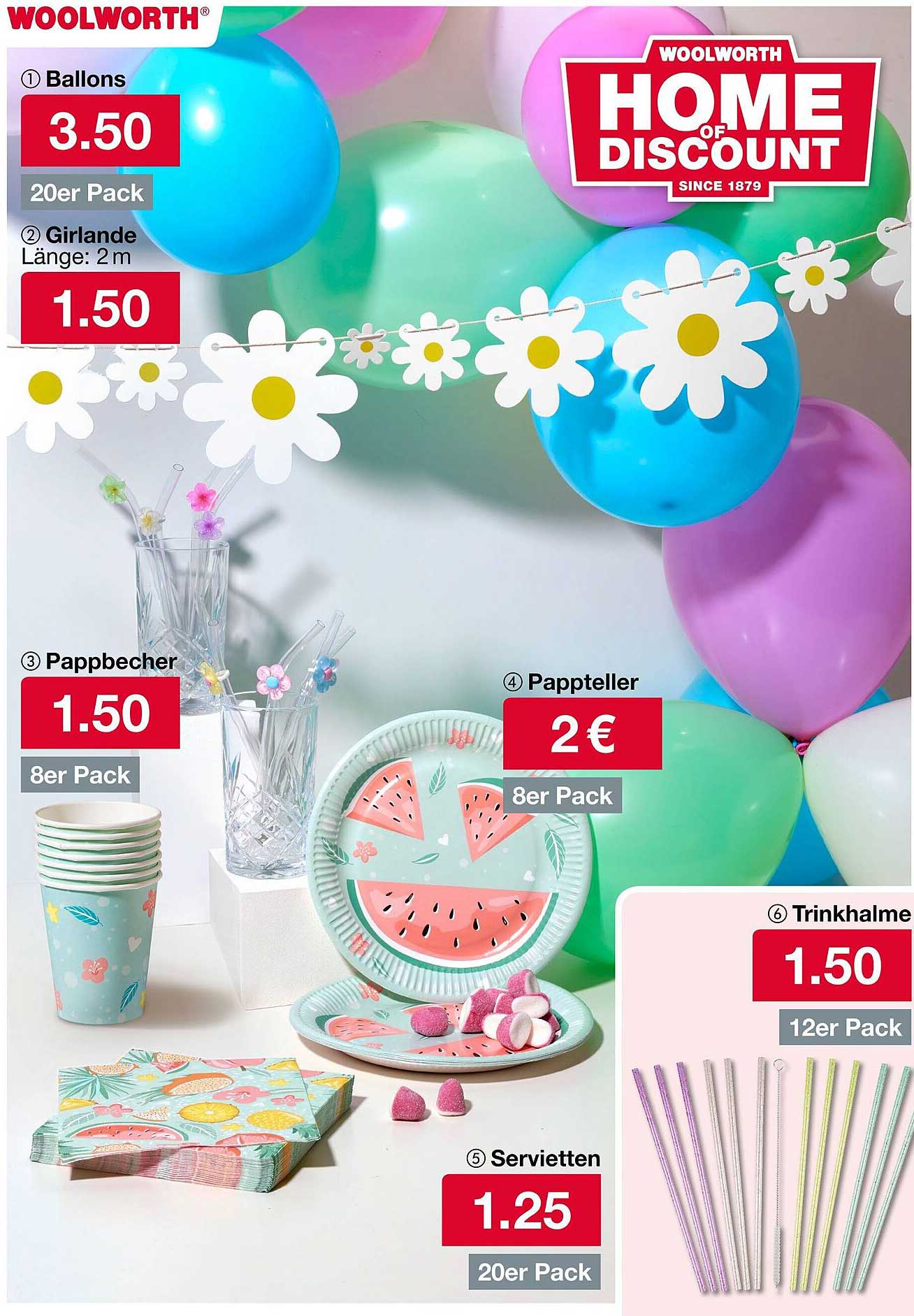 Buntes Partyset: Luftballons, Girlande und mehr - perfekt für jede Feier!