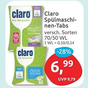 Claro Spülmaschinen-Tabs - verschiedene Sorten 70/50 WL