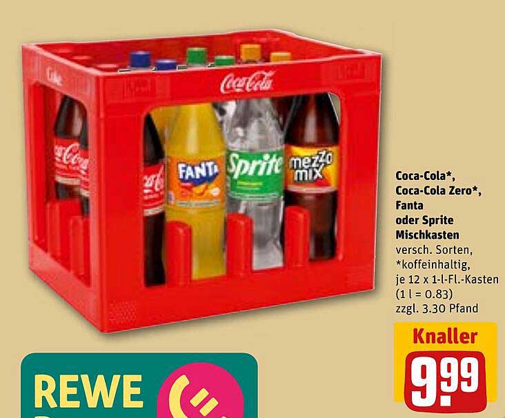 Coca-Cola*, Coca-Cola Zero*, Fanta oder Sprite Mischkasten