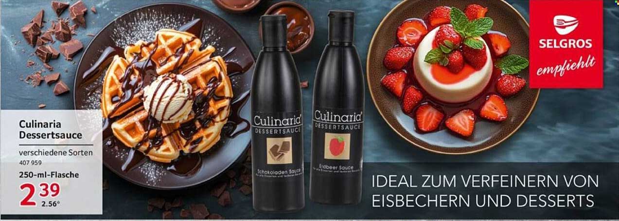Culinaria Dessertsauce - verschiedene Sorten, 250-ml-Flasche