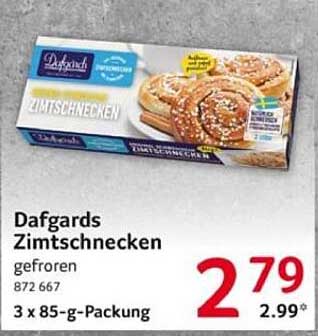 Dafgards Zimtschnecken, gefroren, 3 x 85-g-Packung