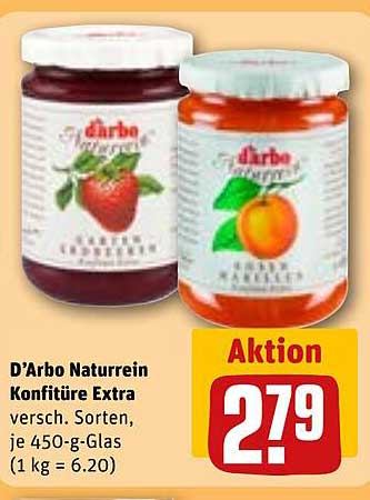 D'Arbo Naturrein Konfitüre Extra 450 g