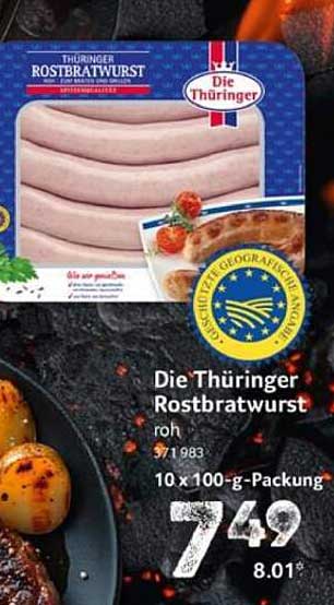 Die Thüringer Rostbratwurst roh 10 x 100-g-Packung