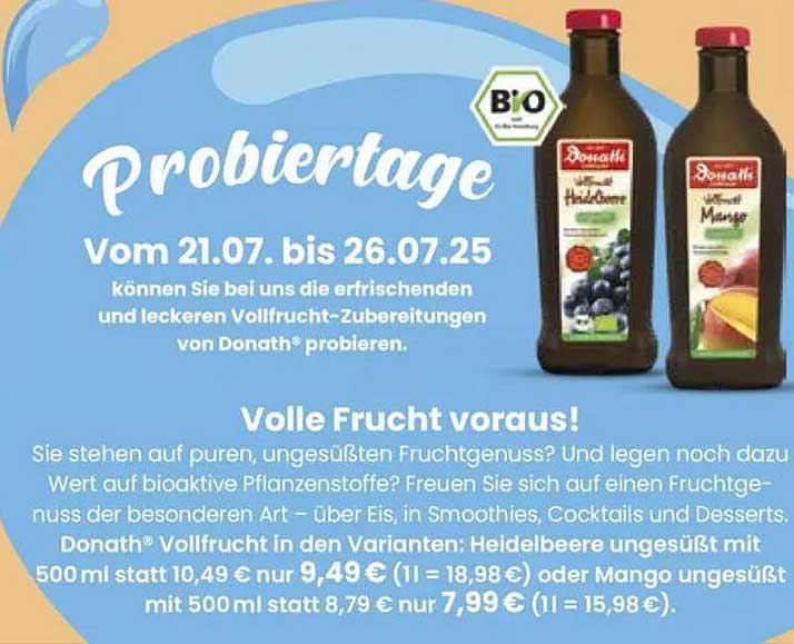 Donath® Vollfruchtzubereitungen – Probiertage vom 21.07. bis 26.07.25