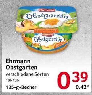 Ehrmann Obstgarten – verschiedene Sorten im 125-g-Becher