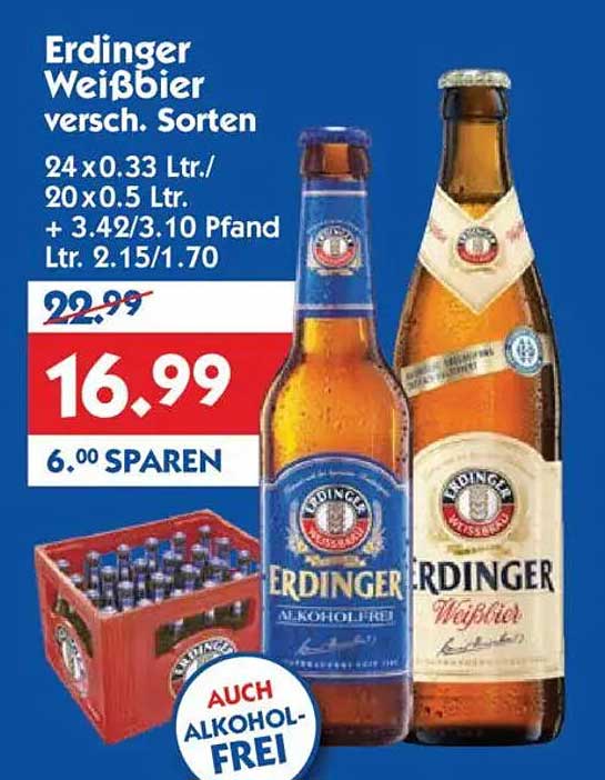 Erdinger Weißbier verschiedene Sorten