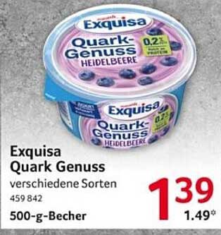 Exquisa Quark Genuss Heidelbeere 500-g-Becher
