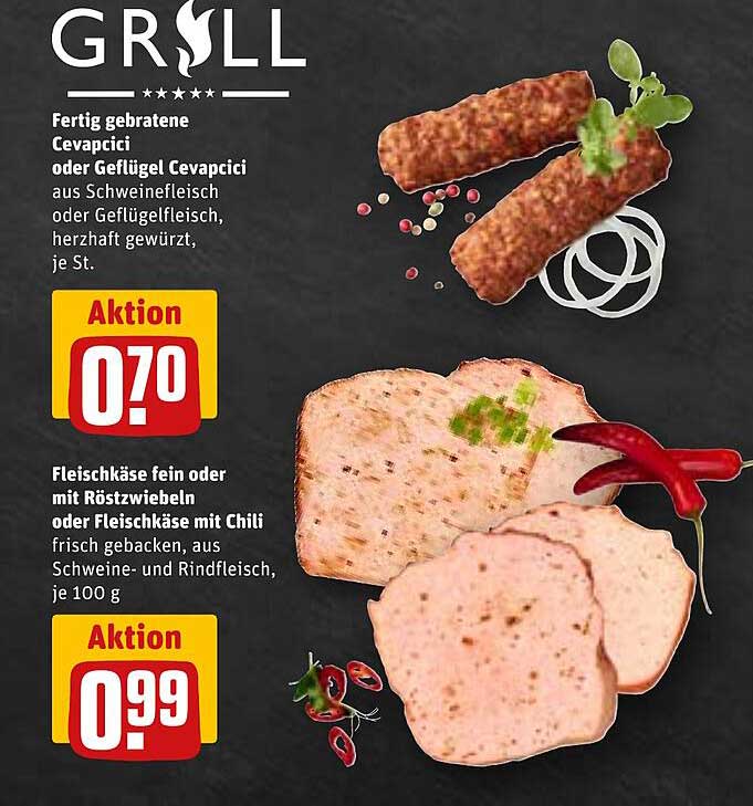 Fertig gebratene Cevapcici oder Geflügel Cevapcici, je St.