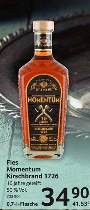 Fies Momentum Kirschbrand 1726 – 10 Jahre gereift