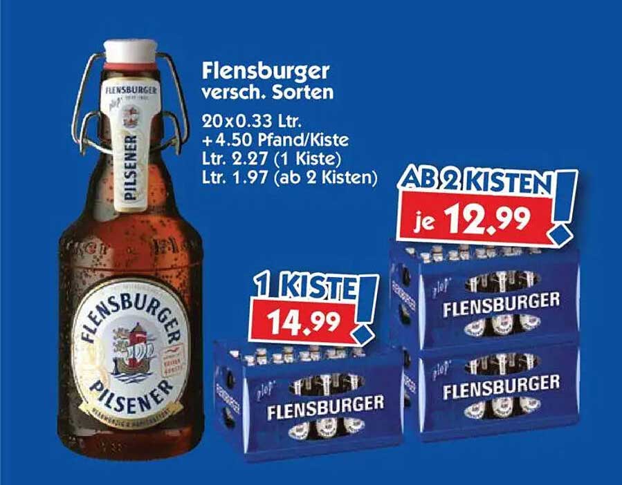 Flensburger Pilsener 20 x 0,33 Ltr. – Verschiedene Sorten