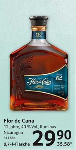 Flor de Cana 12 Jahre Rum, 0,7 l Flasche