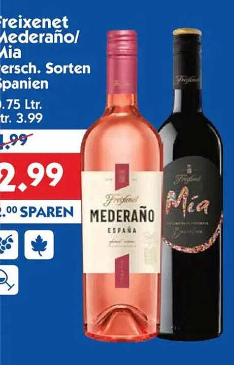 Freixenet Mederaño/Mia Versch. Sorten Spanien 0,75 Ltr.