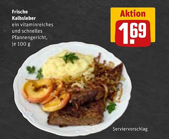 Frische Kalbsleber - ein vitaminreiches und schnelles Pfannengericht, je 100 g