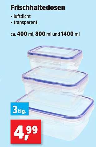 Frischhaltedosen 3-tlg. Set - Luftdicht und Transparent
