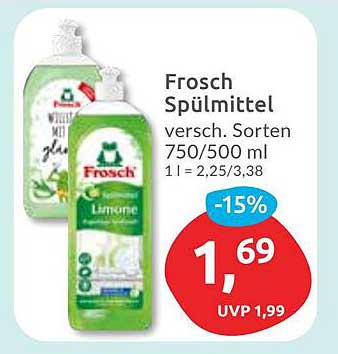 Frosch Spülmittel verschiedene Sorten 750/500 ml -15%