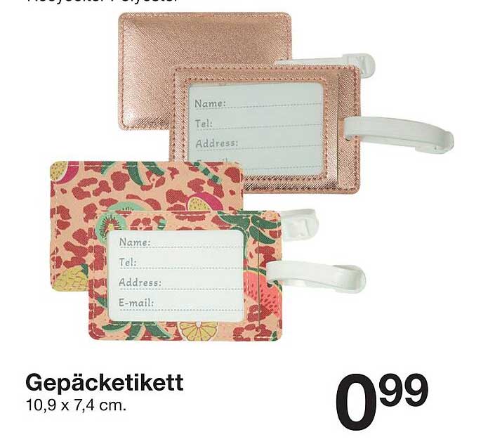 Gepäcketikett 10,9 x 7,4 cm