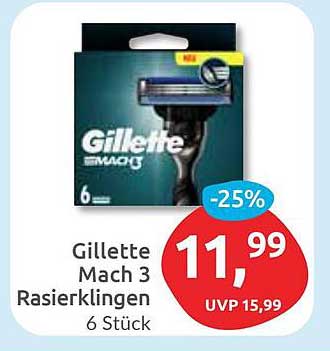 Gillette Mach 3 Rasierklingen 6 Stück