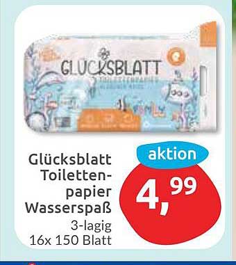 Glücksblatt Toilettenpapier Wasserspaß 3-lagig 16x 150 Blatt