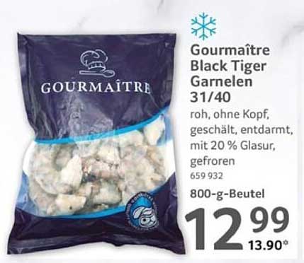 Gourmaître Black Tiger Garnelen 31/40 - 800 g Beutel