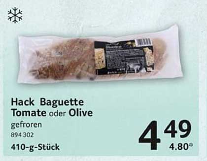 Hack Baguette Tomate oder Olive, gefroren