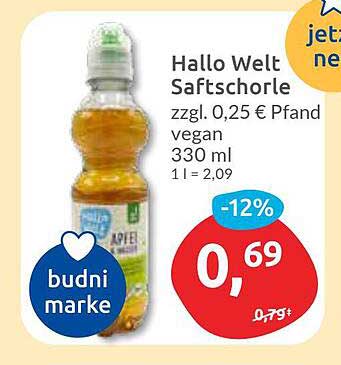 Hallo Welt Saftschorle