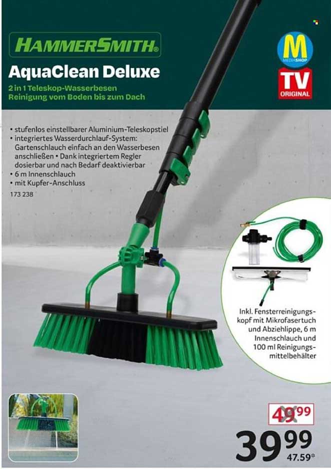 HAMMERSMITH AquaClean Deluxe 2 in 1 Teleskop-Wasserbesen