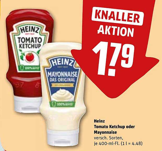 Heinz Tomaten Ketchup oder Mayonnaise, 400 ml