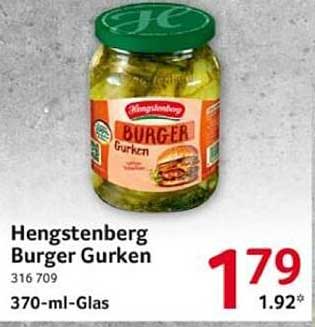 Hengstenberg Burger Gurken 370-ml-Glas
