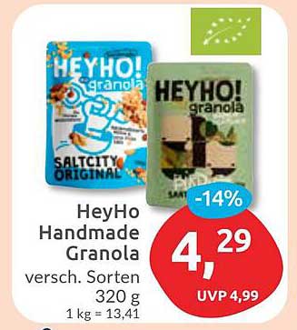 HeyHo Handmade Granola - Verschiedene Sorten 320 g