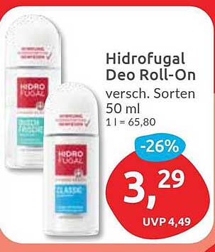 HidroFugal Deo Roll-On, verschiedene Sorten 50 ml