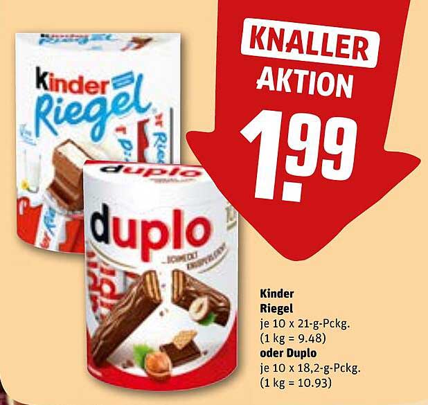 Kinder Riegel oder Duplo - Aktion zum Knallerpreis!