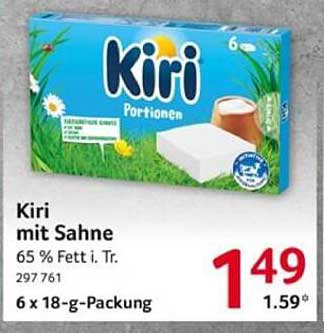 Kiri Portionskäse mit Sahne – 6 x 18-g-Packung